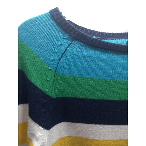 American Living Size Small Multicolor Striped Long Sleeve Sweater Cotton Blend - Picture 3 of 8